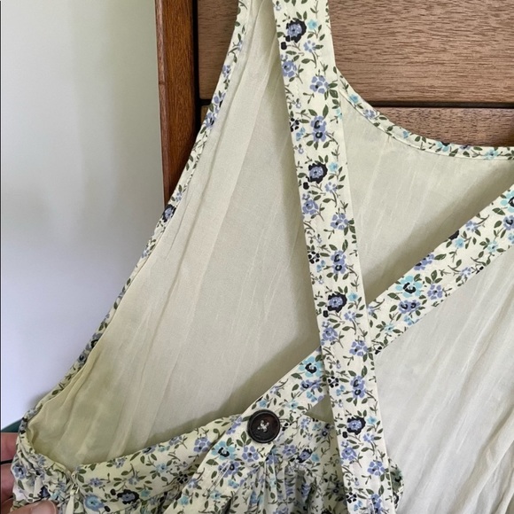 Free People Summer Dress Blue Floral Print Open Back - Picture 6 of 6